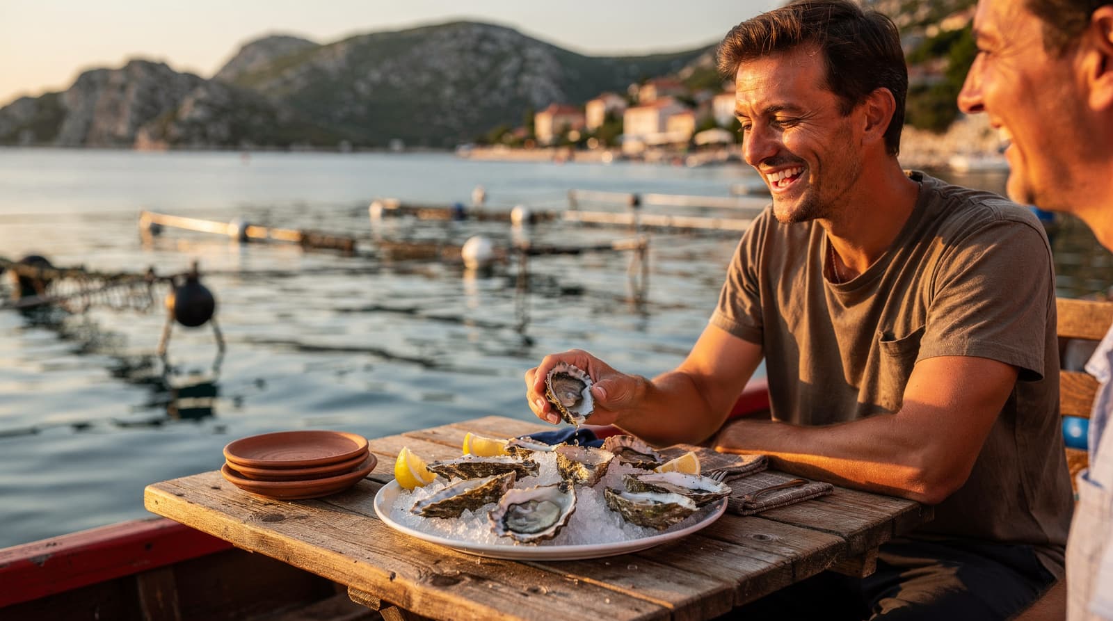 Eating oysters at the source in Mali Ston